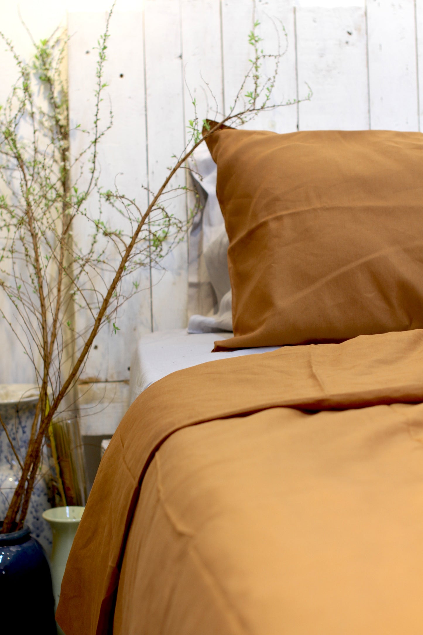 Light Bronze Linen Bedding Sets 4 pieces