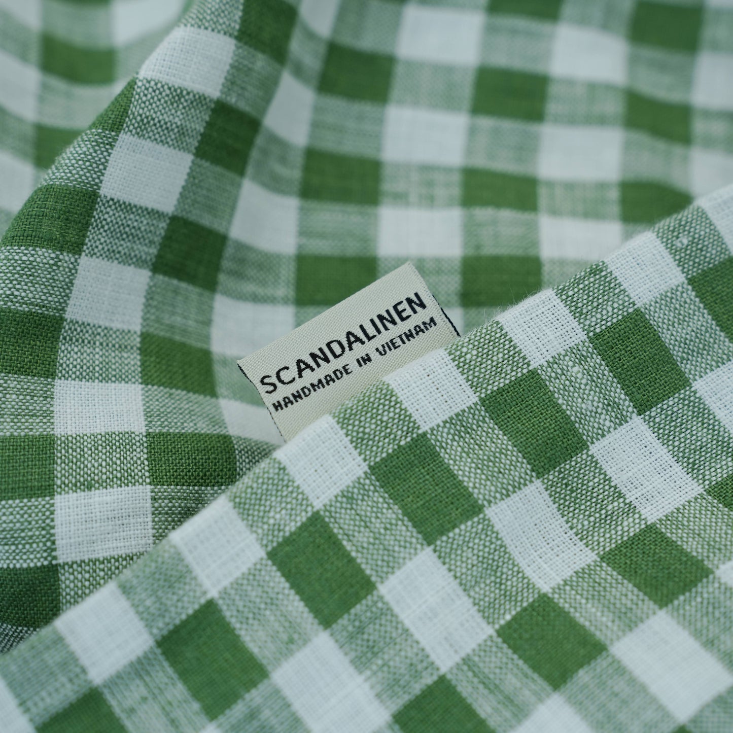 Green Caro French Linen Bedding Sets (4 pieces) - Yarn Dyeing