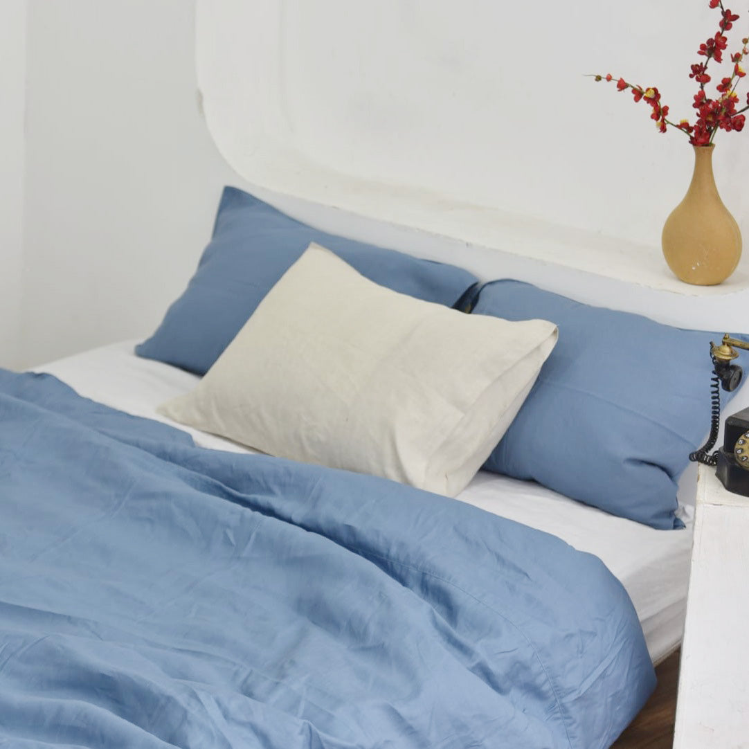 Cerulean Bamboo Linen Bedding Sets