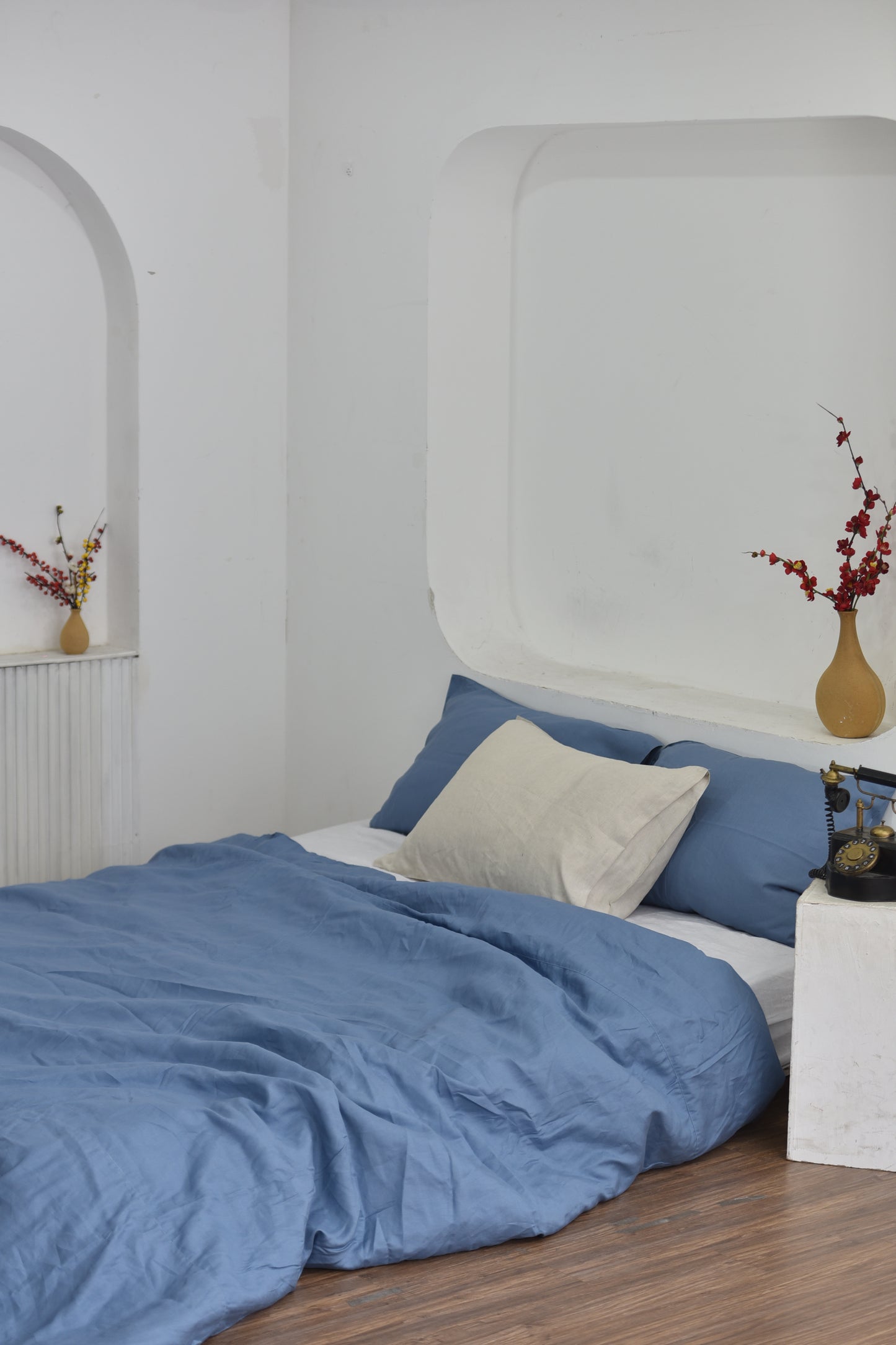 Bamboo Linen Duvet Cover - Cerulean