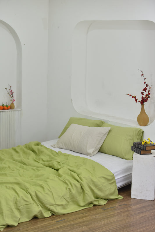 Bamboo Linen Duvet Cover - Chartreuse