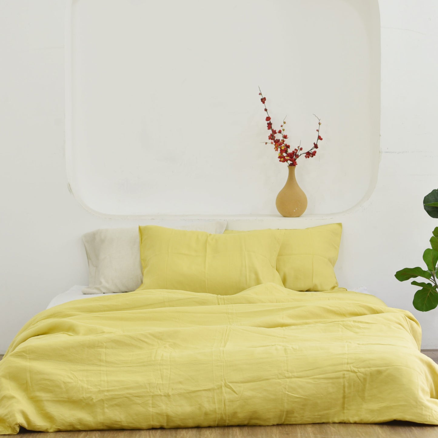 Lemon Bamboo Linen Bedding Sets