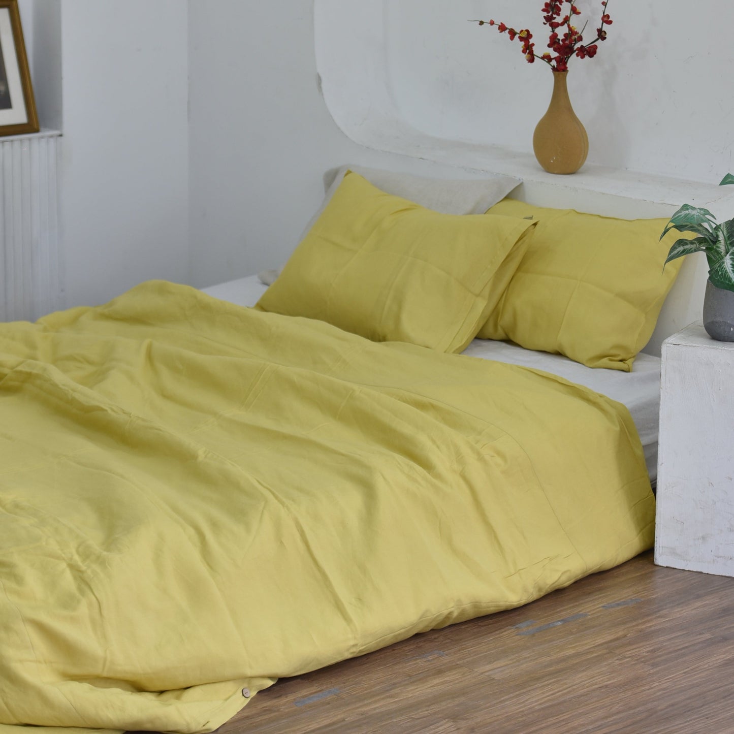 Lemon Bamboo Linen Bedding Sets