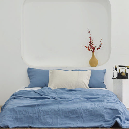 Cerulean Bamboo Linen Bedding Sets