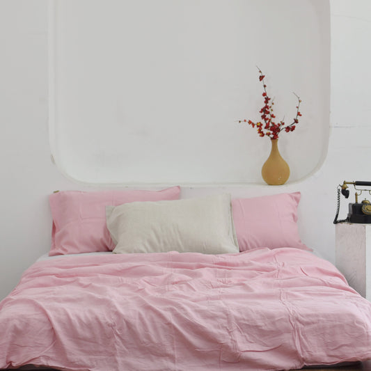 Blush Bamboo Linen Bedding Sets