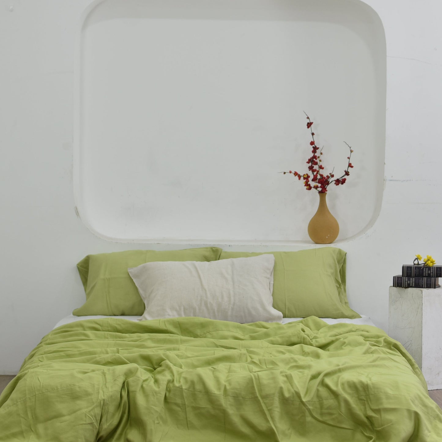Chartreuse Bamboo Linen Bedding Sets