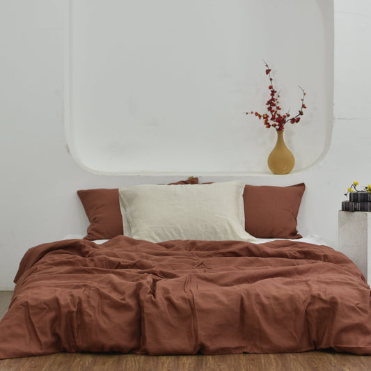 Brick Bamboo Linen Sheet Sets