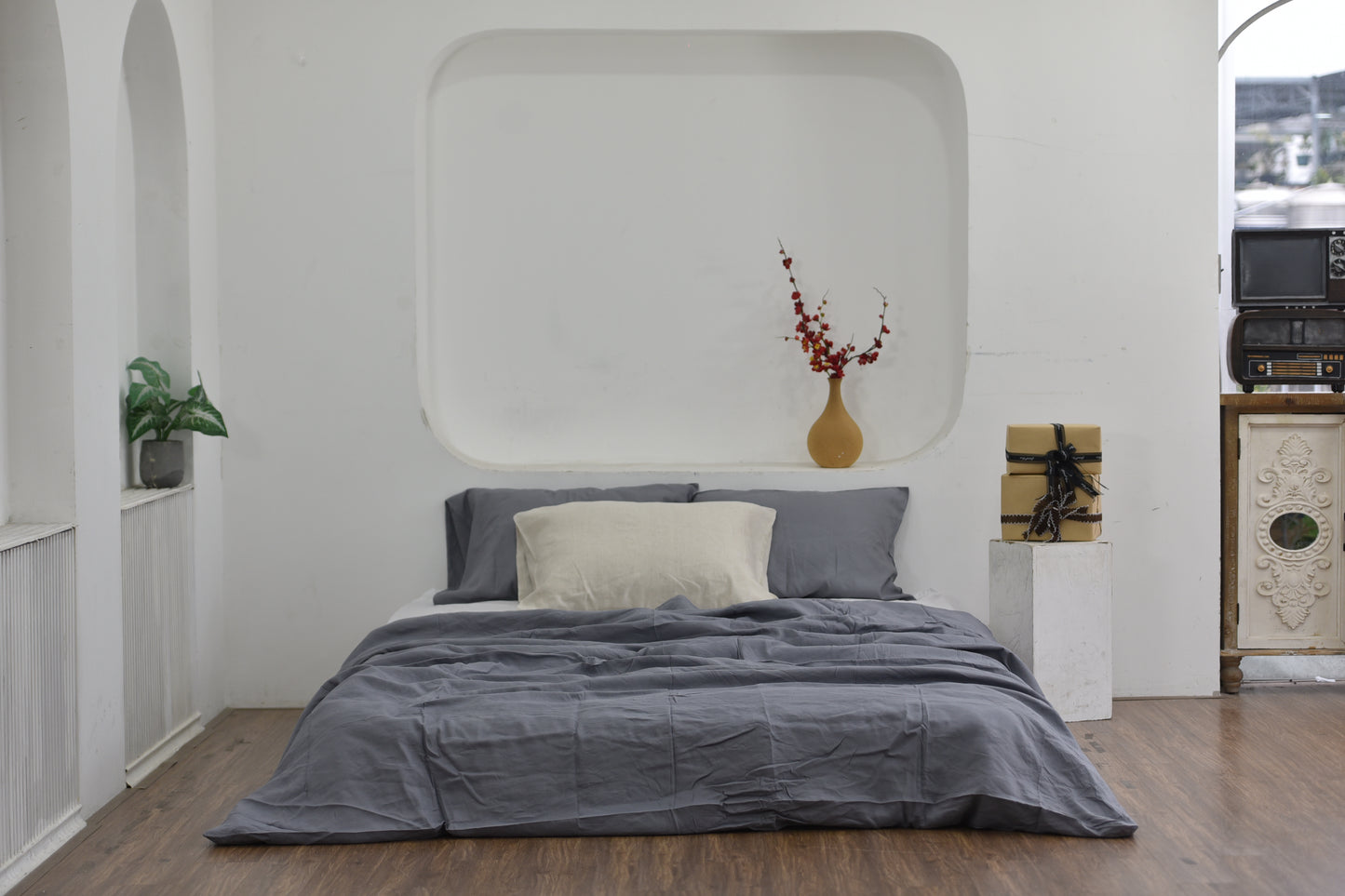 Bamboo Linen Duvet Cover - Denim