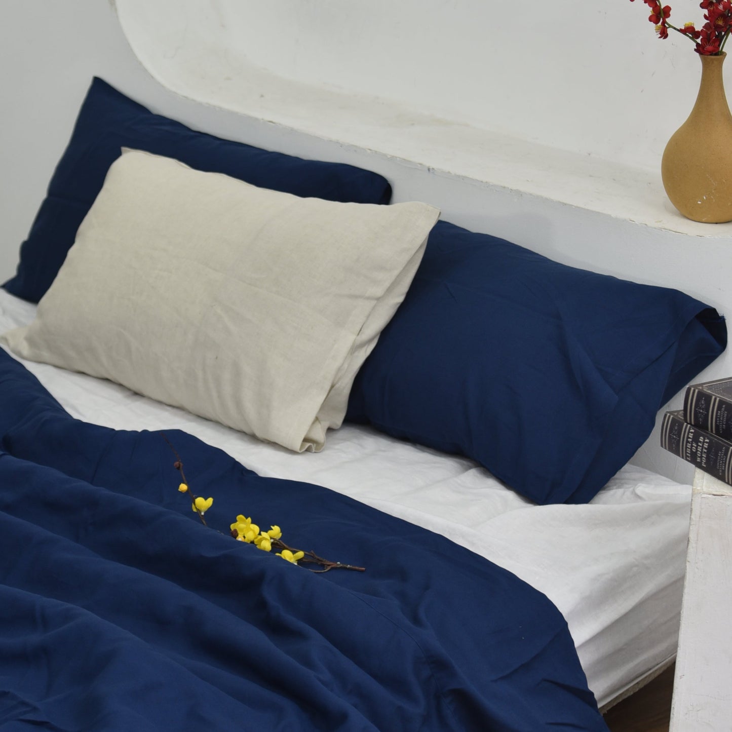 Indigo Bamboo Linen Pillowcases 29