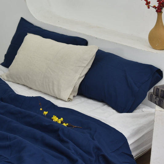 Indigo Bamboo Linen Pillowcases 29