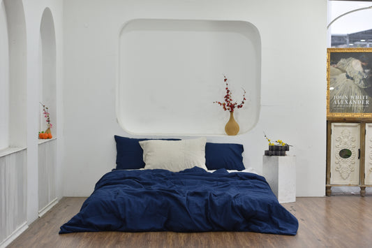 Bamboo Linen Duvet Cover - Indigo