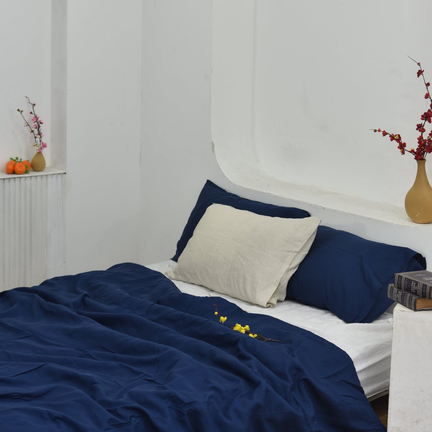 Bamboo Linen Duvet Cover - Berry