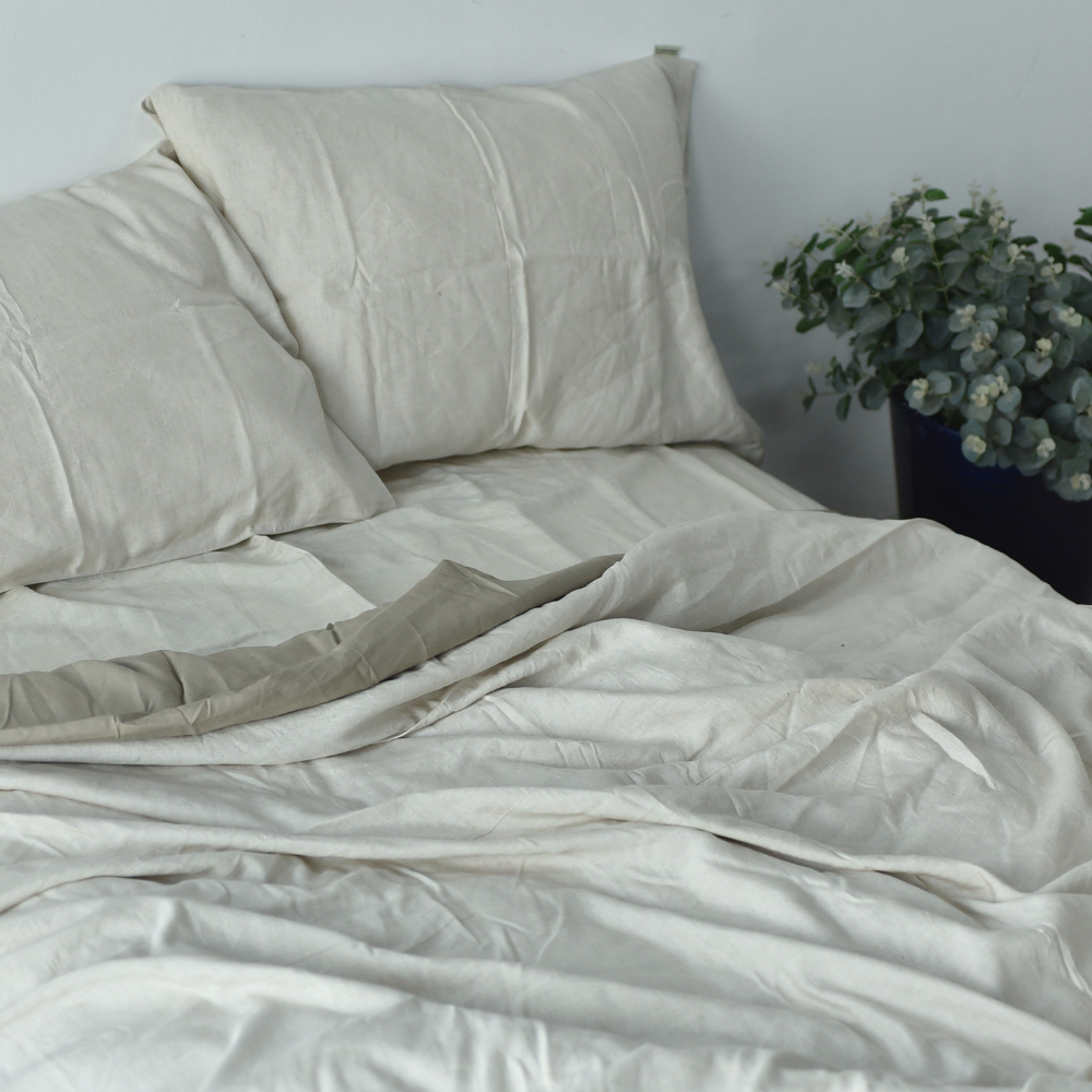 Bamboo Linen Duvet Cover - Smoke