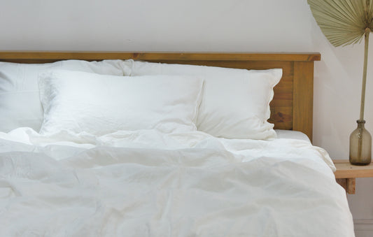 White Bamboo Linen Pillowcases