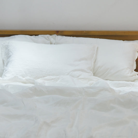 White Bamboo Linen Duvet Cover