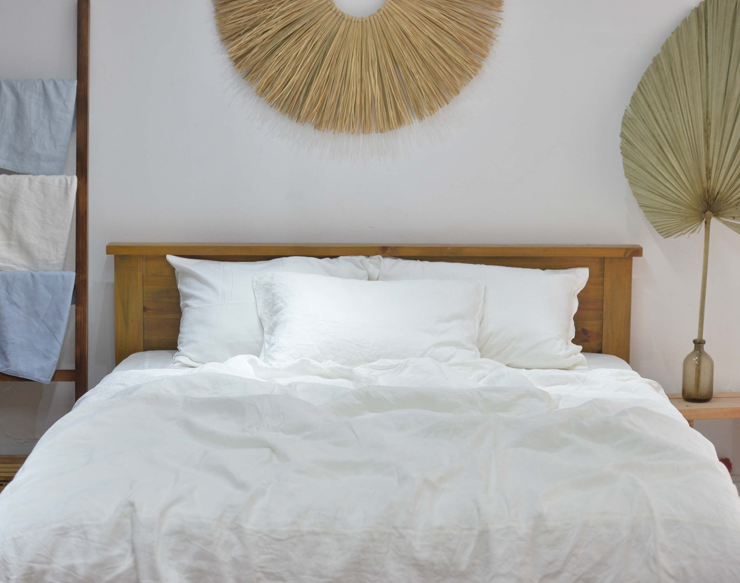 White Bamboo Linen Pillowcases