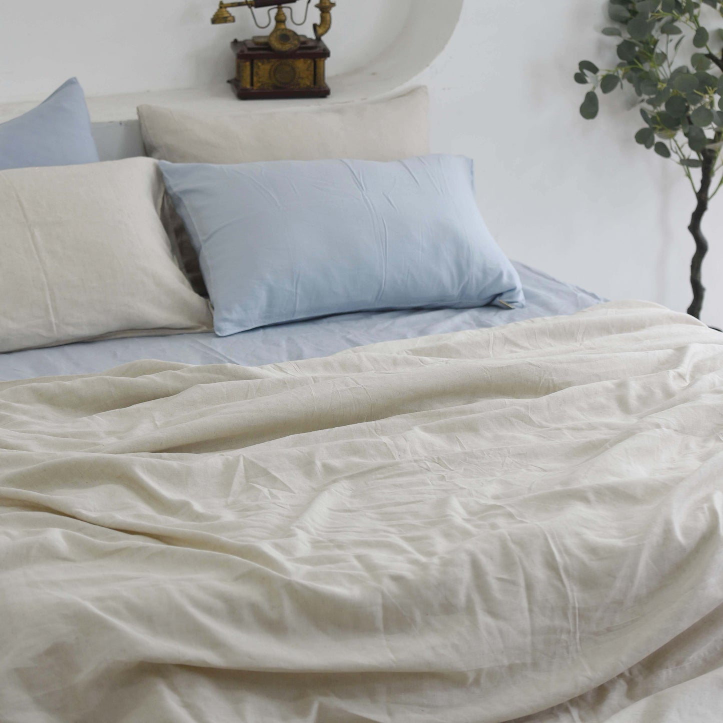 Bamboo Linen Duvet Cover - Rice