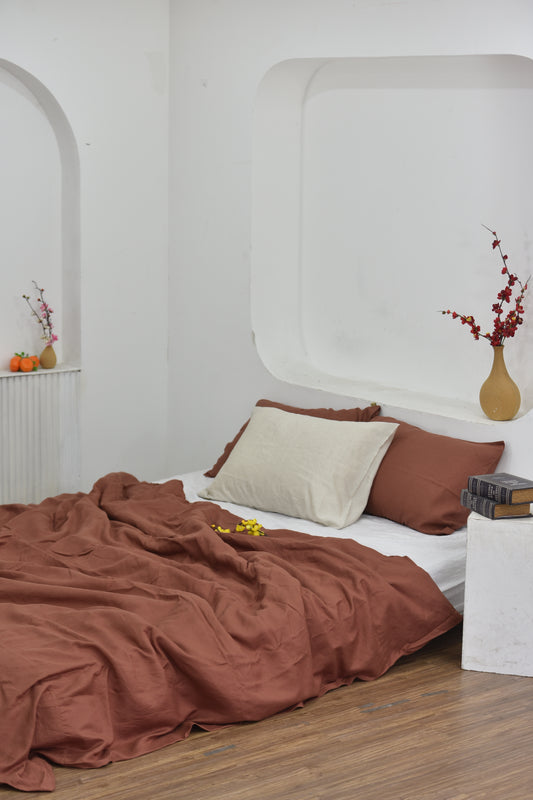 Brick Bamboo Linen Duvet Cover 51