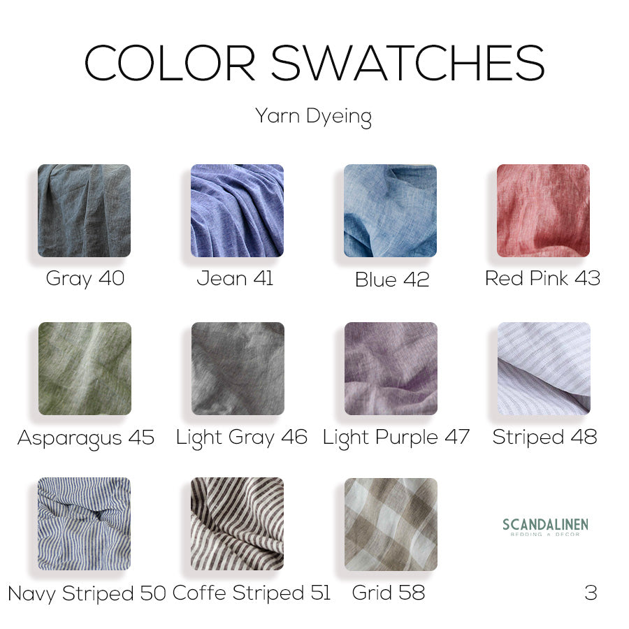 Red French Linen Duvet Cover - Plain Dyeing 27
