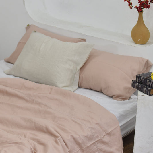 Bamboo Linen Pillowcases - Coral