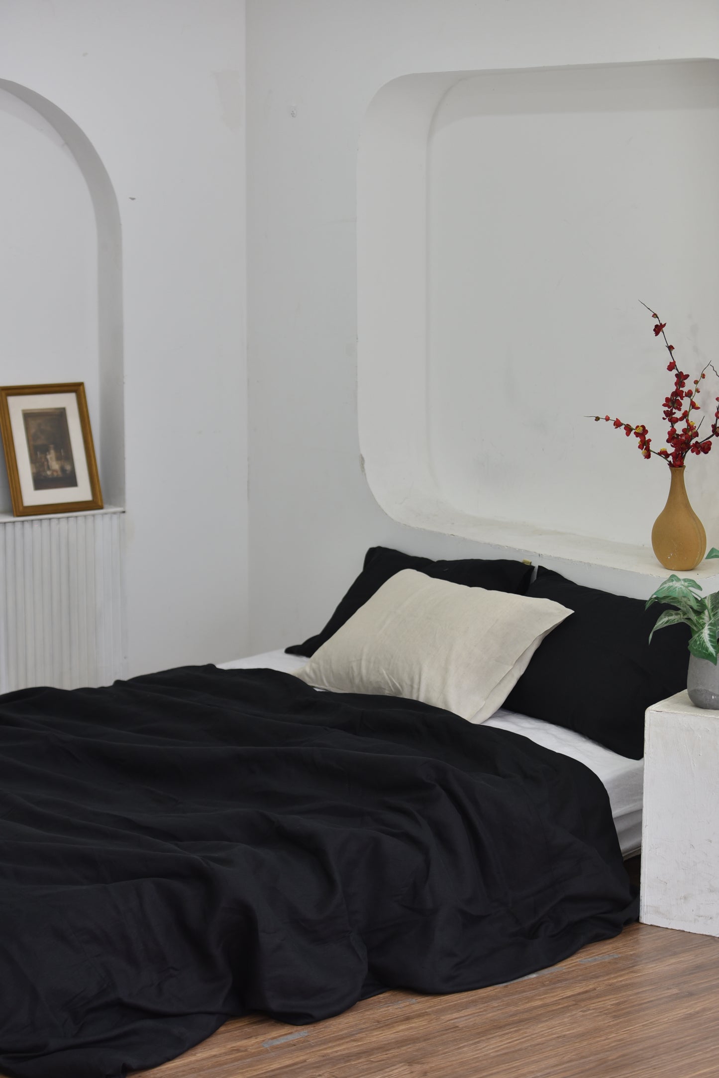 Bamboo Linen Duvet Cover - Ink