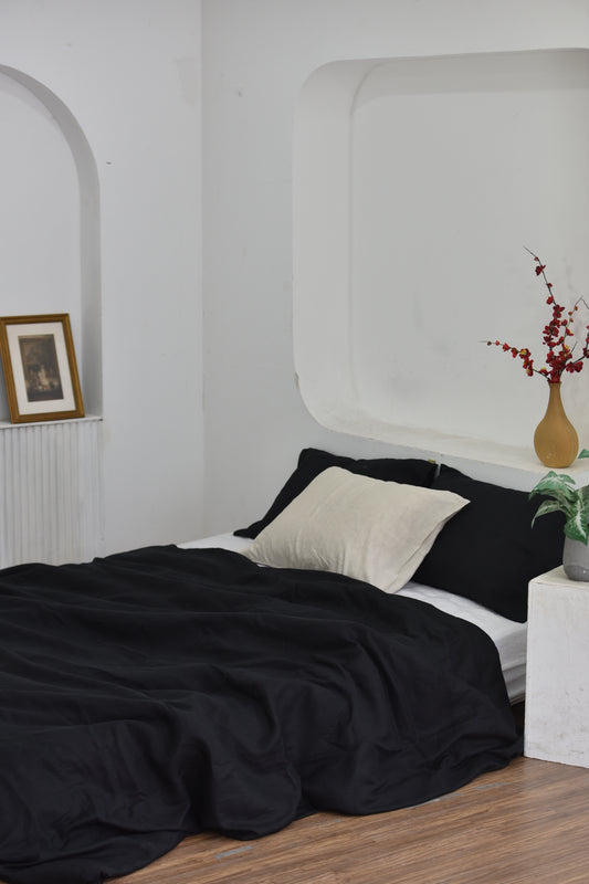 Bamboo Linen Duvet Cover - Ink