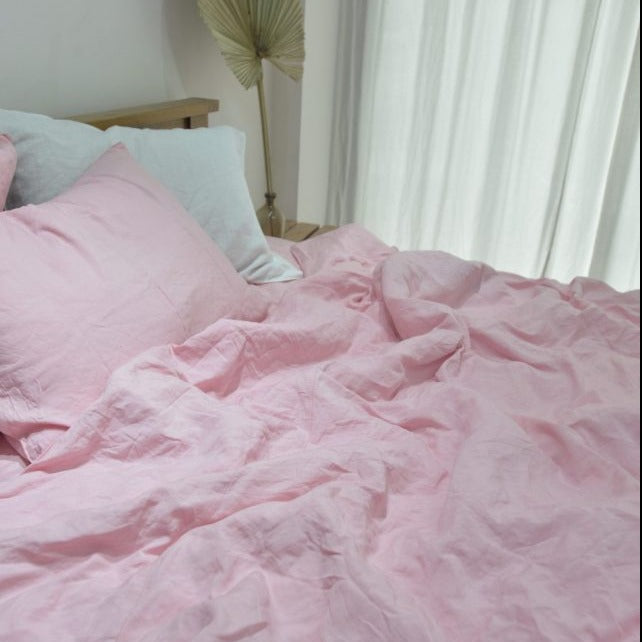 Blush Bamboo Linen Bedding Sets