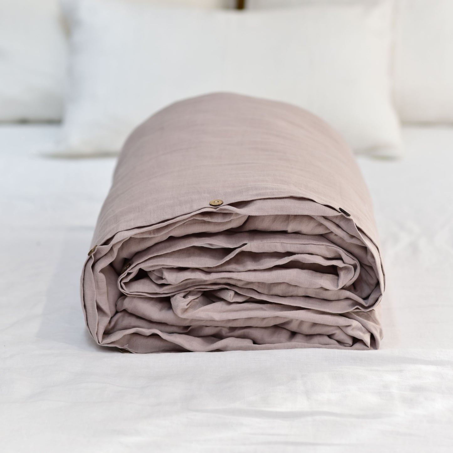 Light Brown French Linen Duvet Cover - Plain Dyeing 17