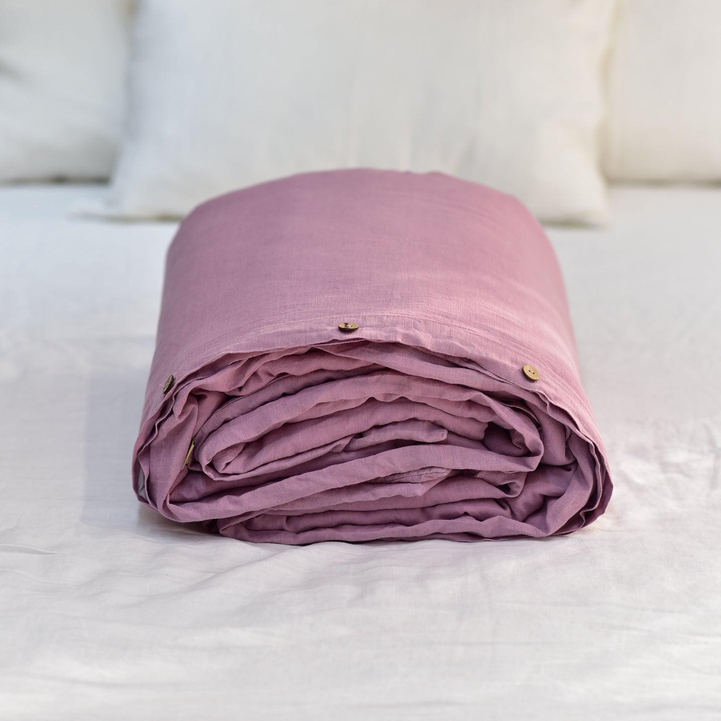 Purple French Linen Duvet Cover - Plain Dyeing 04