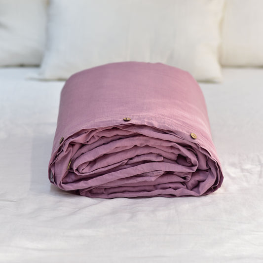 Purple French Linen Duvet Cover - Plain Dyeing 04
