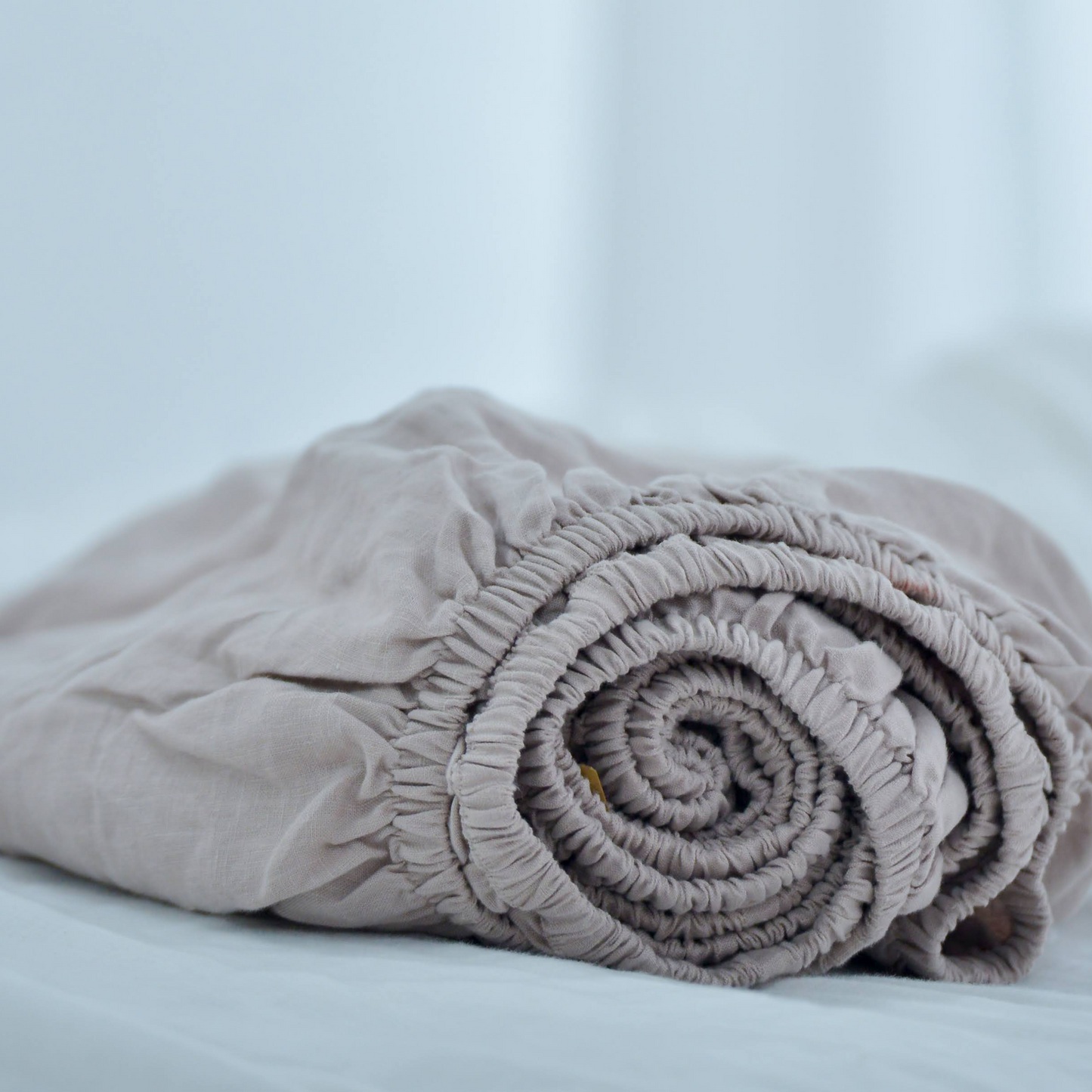 Light Brown French Linen Fitted Sheet - Plain Dyeing 17