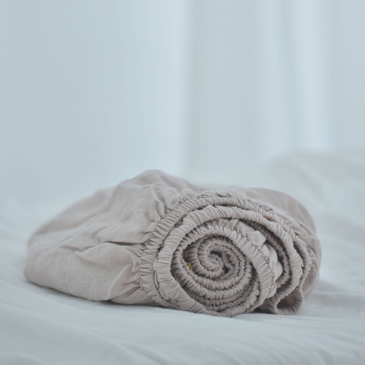 Light Brown French Linen Duvet Cover+2 Pillowcases Set - Plain Dyeing 17