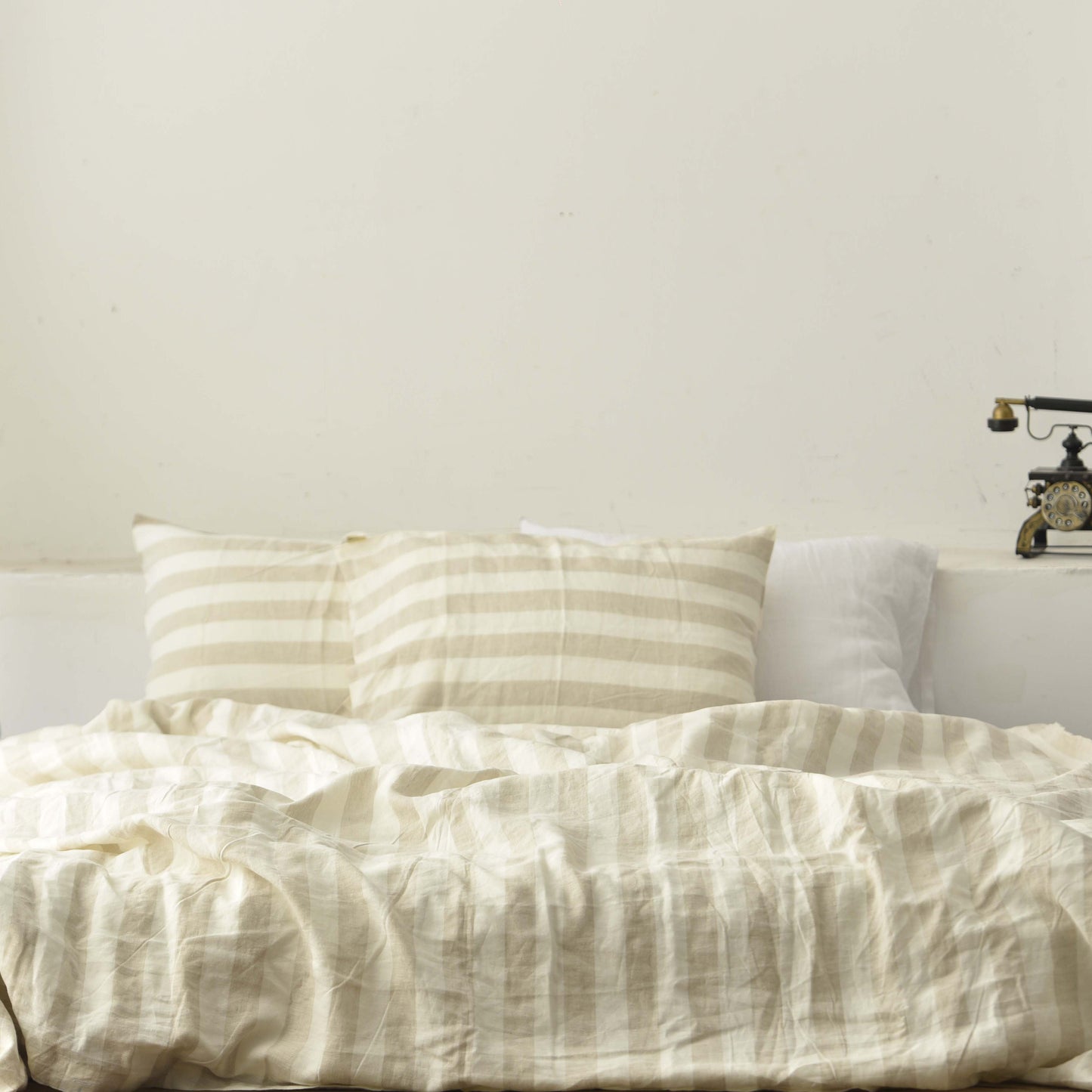 Big Striped French Linen Fitted Sheet - Yarn Dyeing 57