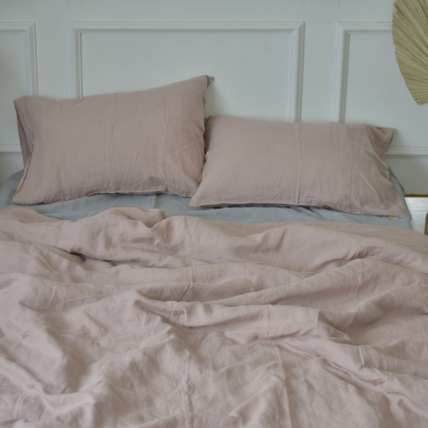 Light Brown French Linen Bedding Sets (4 pieces) - Plain Dyeing