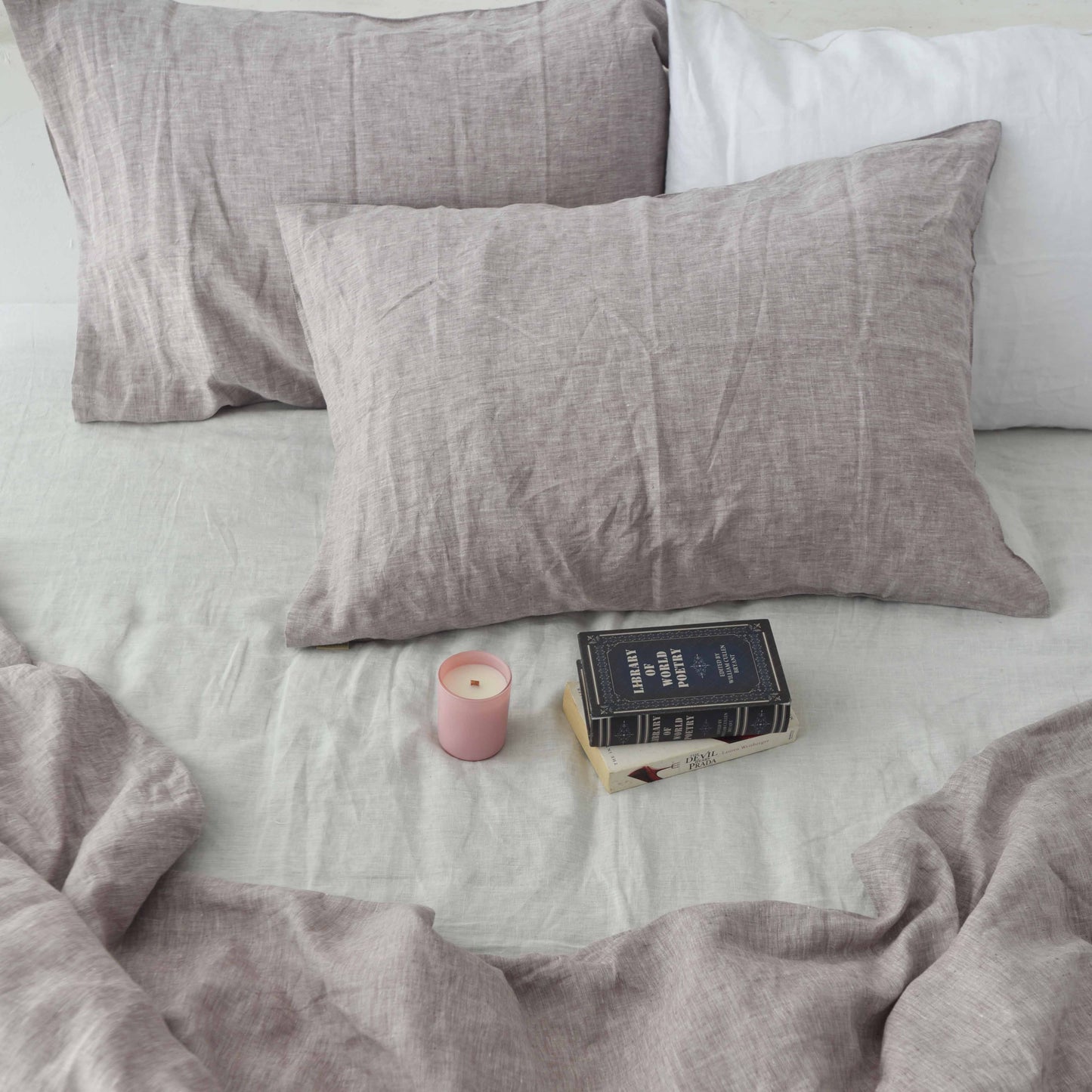 Light Purple French Linen Pillowcase - Yarn Dyeing 47