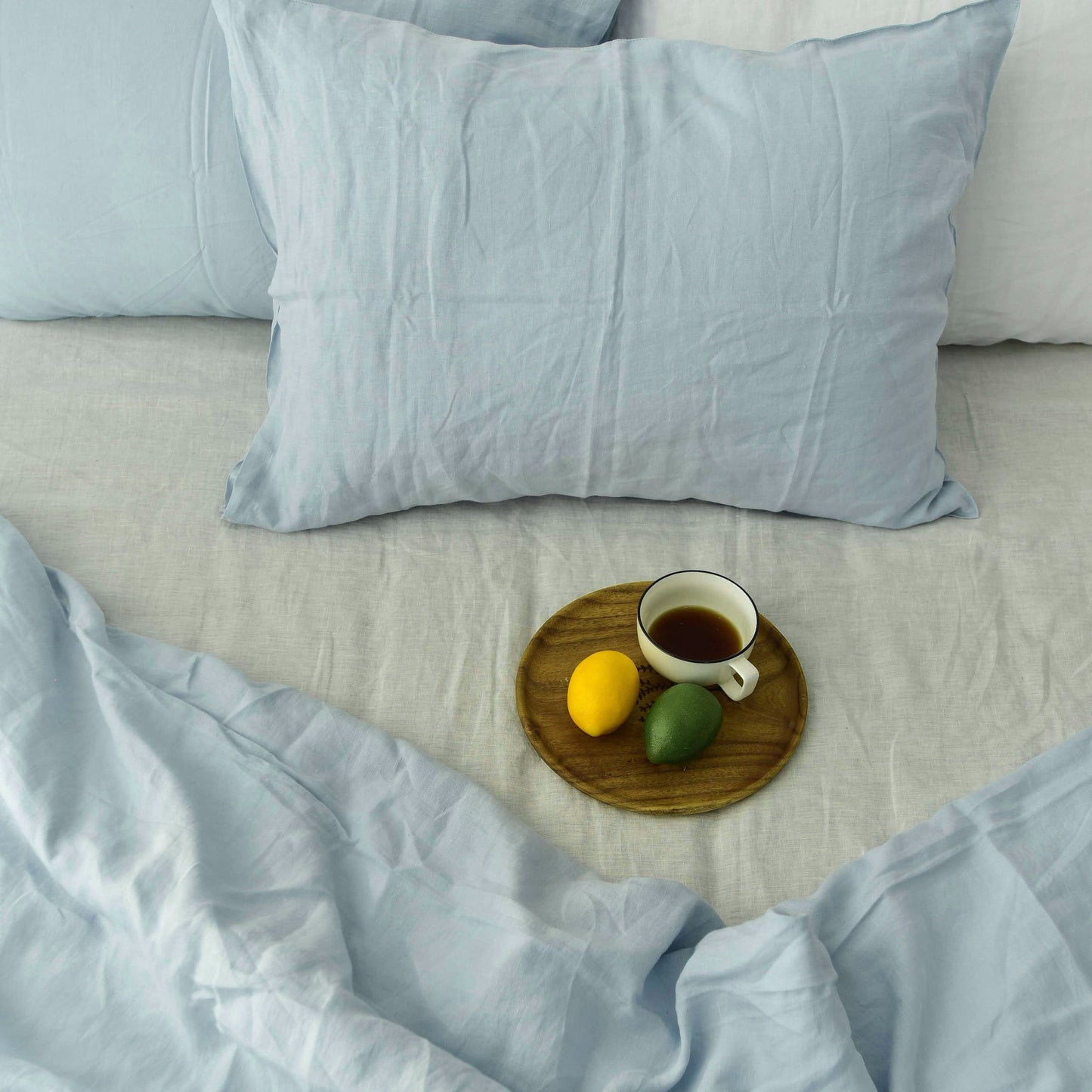 Sky French Linen Bedding Sets (4 pieces) -  Plain Dyeing