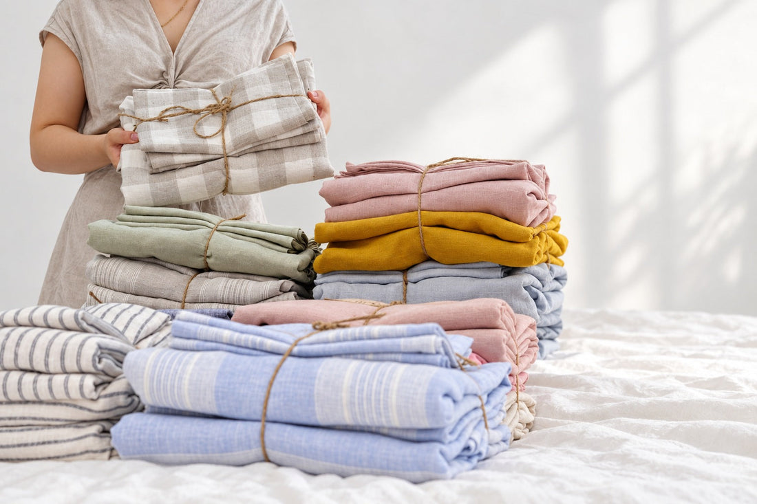 Choosing a Linen Bedding Colour from Online Photos
