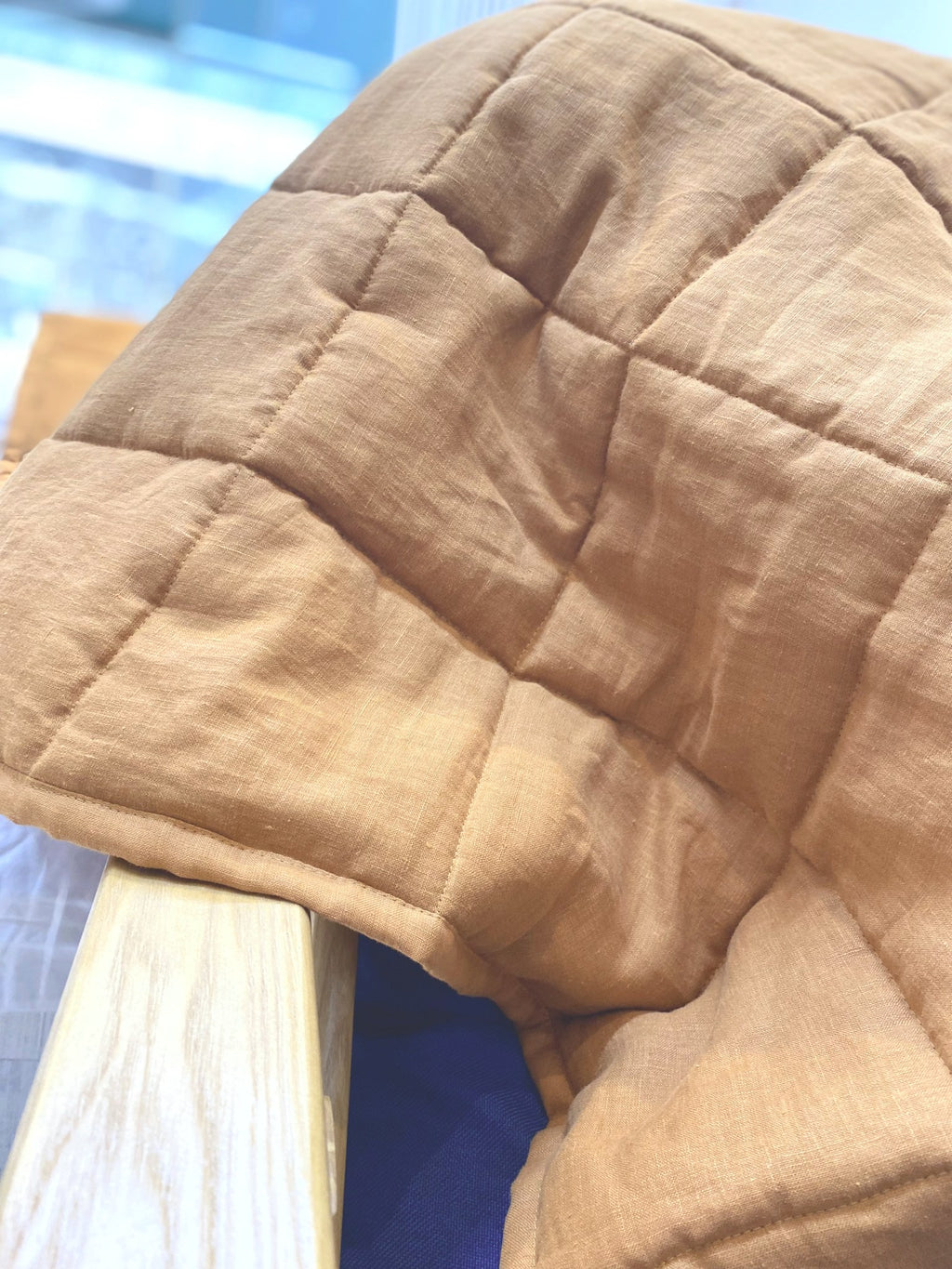 Hand-Quilted French Linen Blanket – Golden Mustard