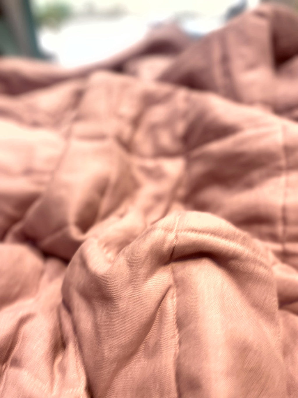 Hand-Quilted French Linen Blanket – Terracotta Clay