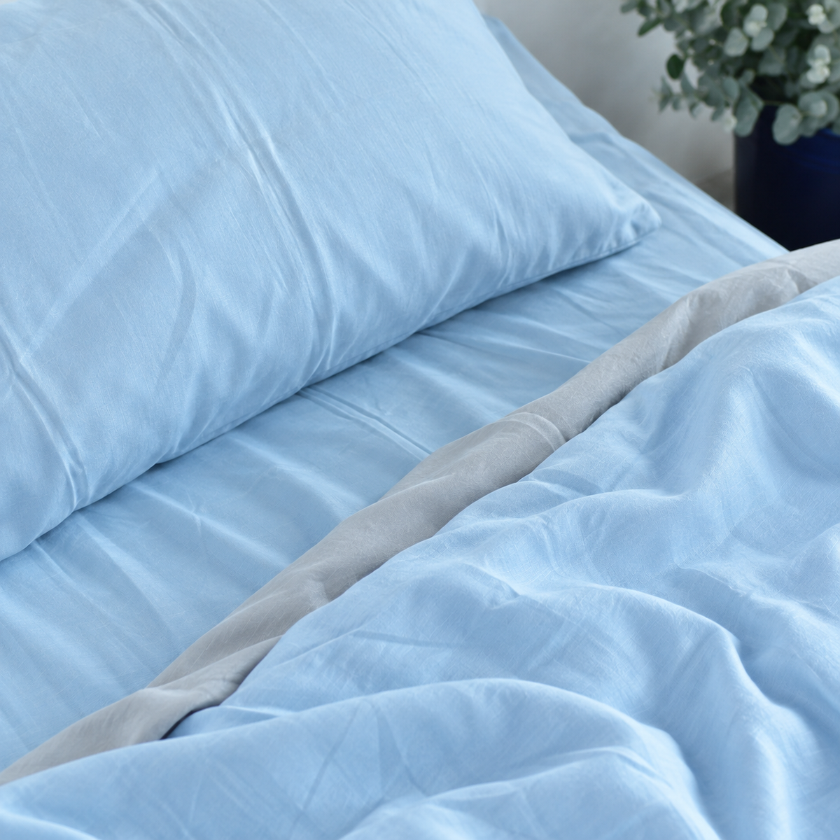 Pale Bamboo Linen Duvet Cover Set – 4-Piece | 45% Linen 55% Bamboo Rayon