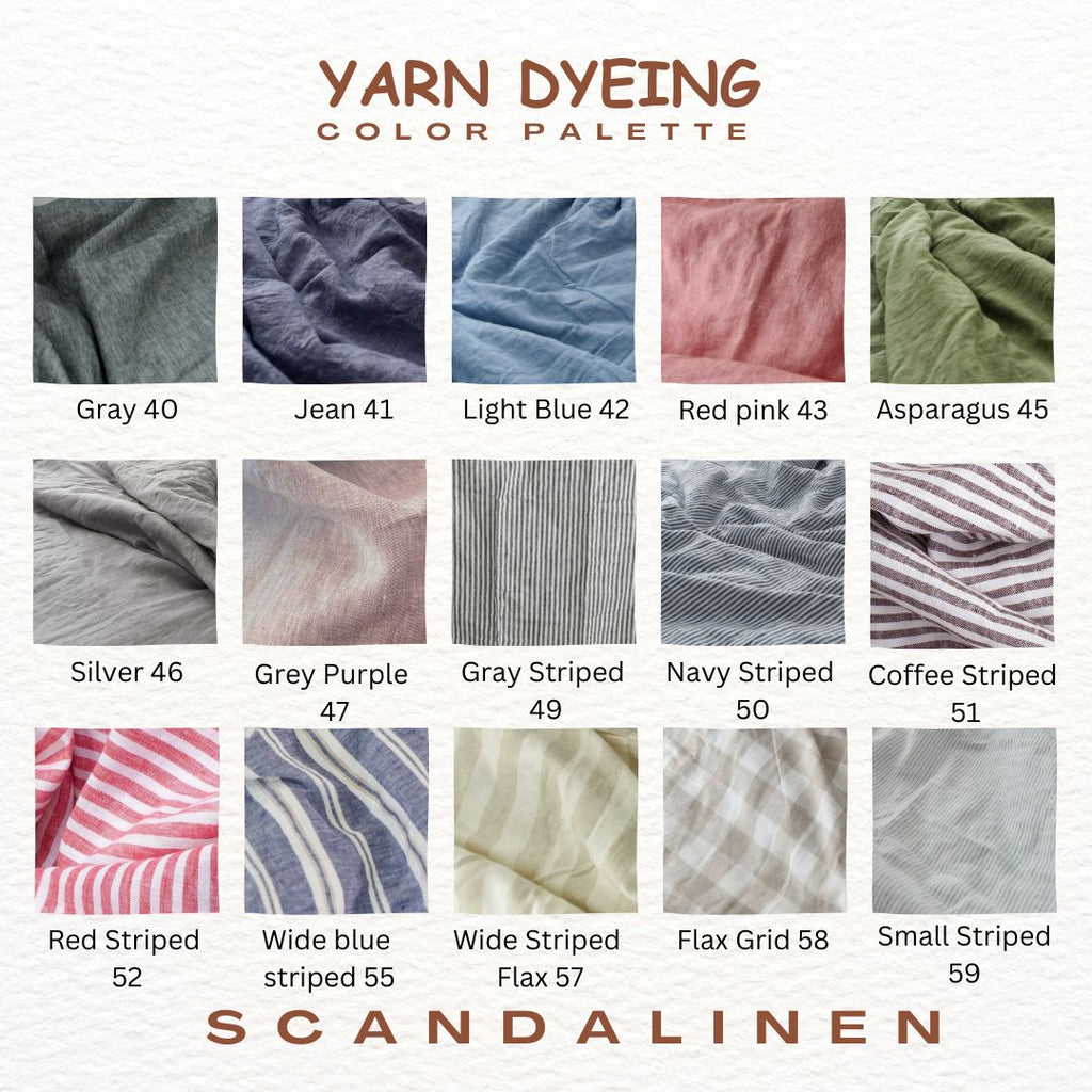 Ivory Navy Striped French Linen Pillowcase - Yarn Dyeing 63