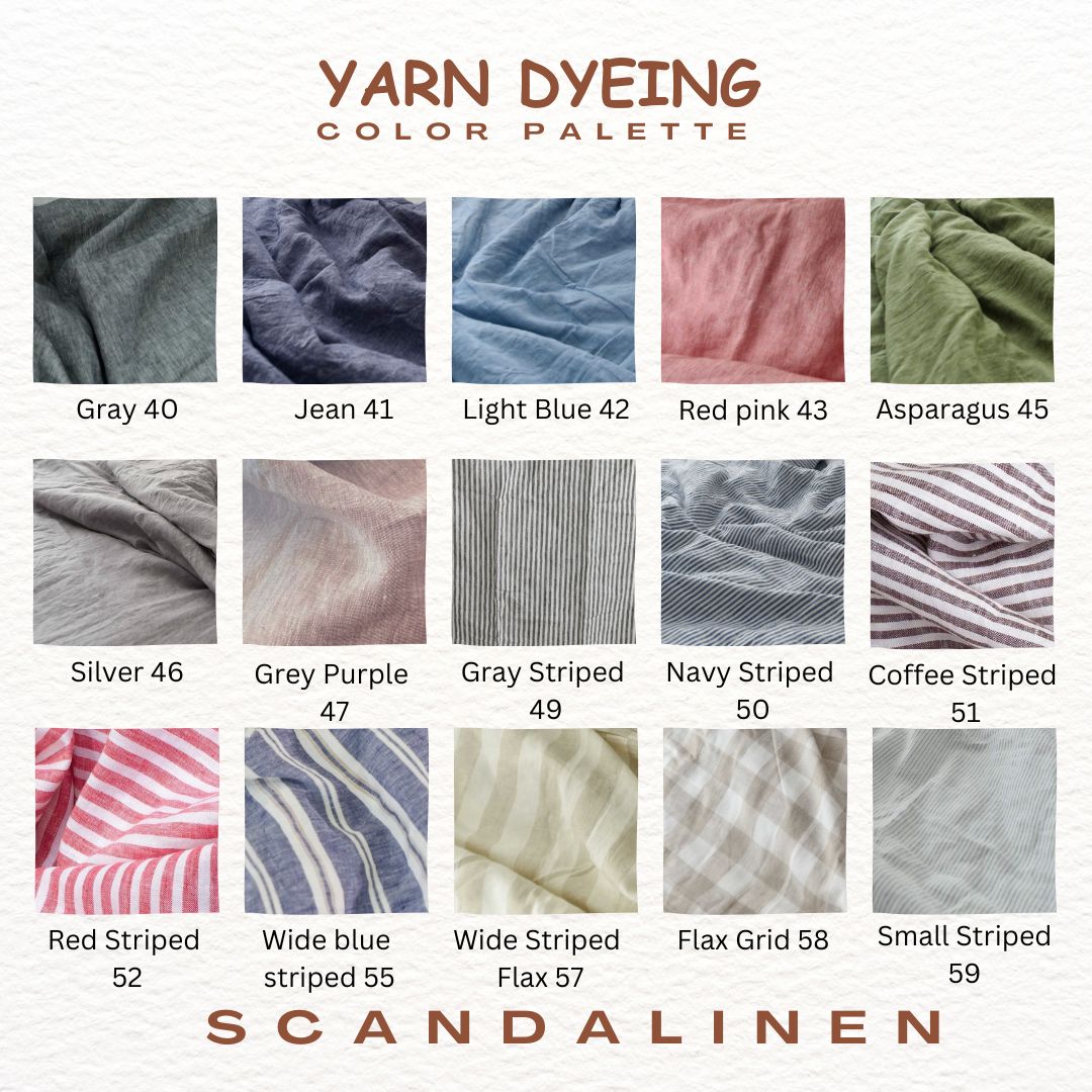 Red Striped French Linen Duvet Cover - Yarn Dyeing 52