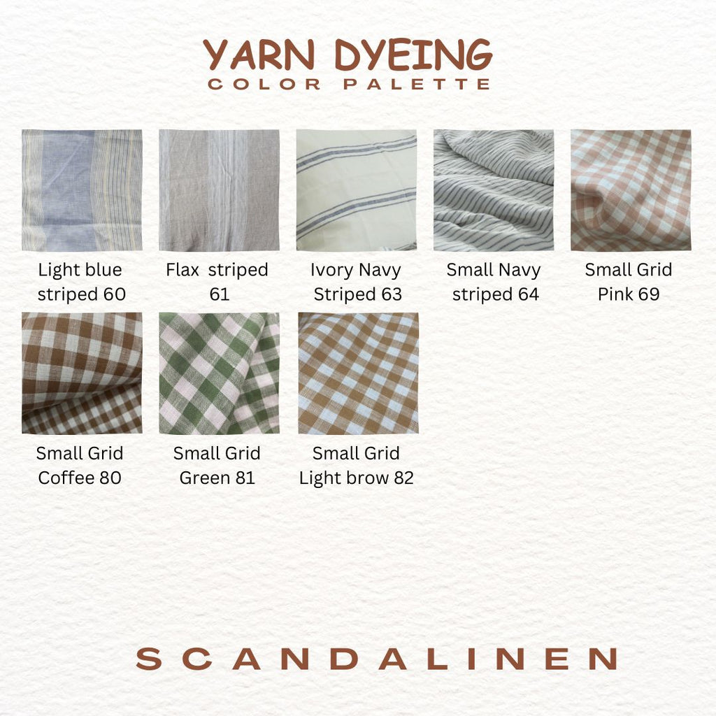 Ivory Navy Striped French Linen Pillowcase - Yarn Dyeing 63