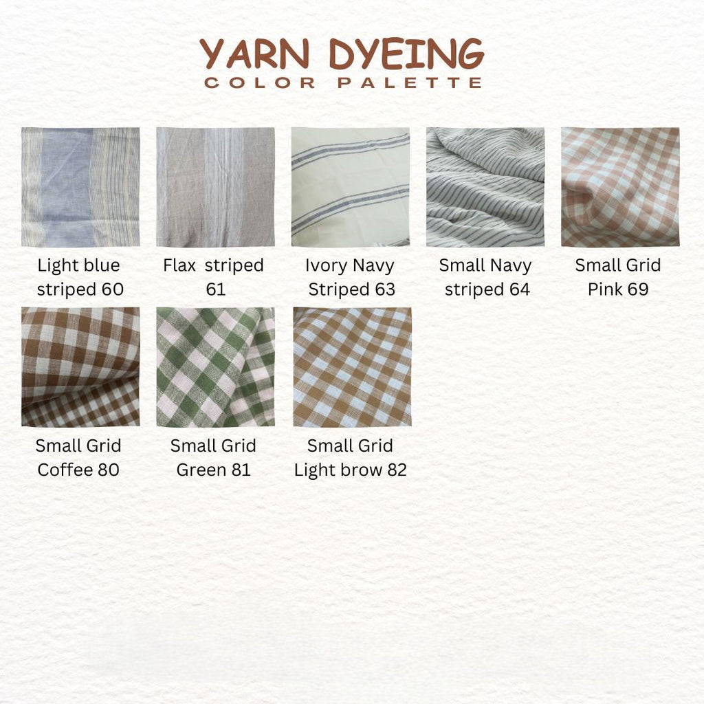 Small Grid Green French Linen Flat Sheet | 100% Linen Flat Sheet