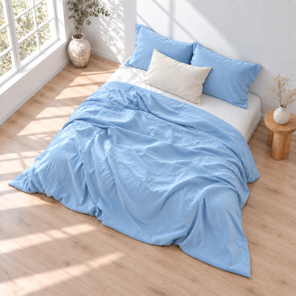Pale Bamboo Linen Duvet Cover Set – 4-Piece | 45% Linen 55% Bamboo Rayon
