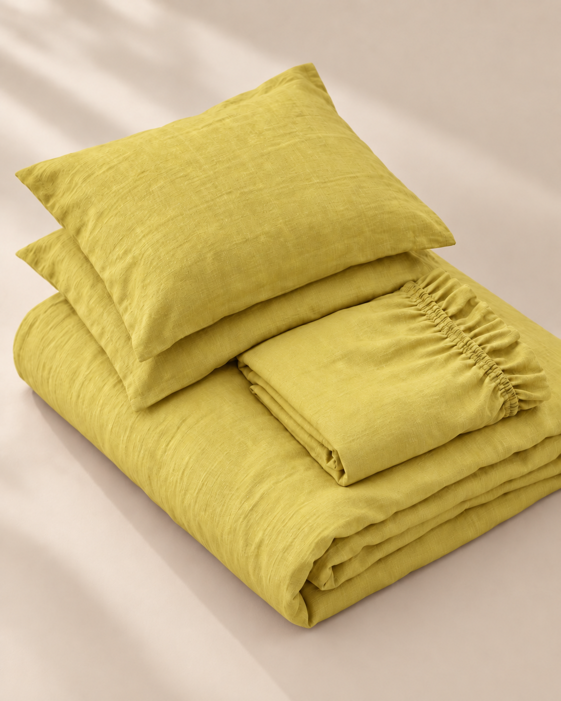 Butter Yellow Bamboo Linen Duvet Cover Set – 4-Piece | 45% Linen 55% Bamboo