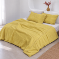 Butter Yellow Bamboo Linen Duvet Cover Set – 4-Piece | 45% Linen 55% Bamboo