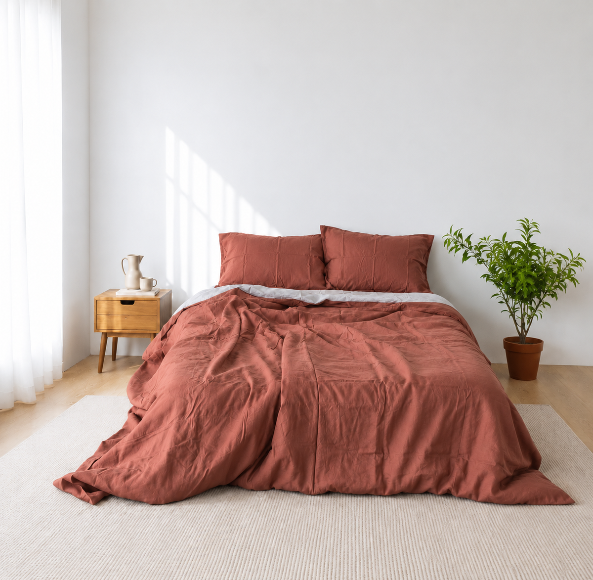 Brick Bamboo Linen Bedding Sets