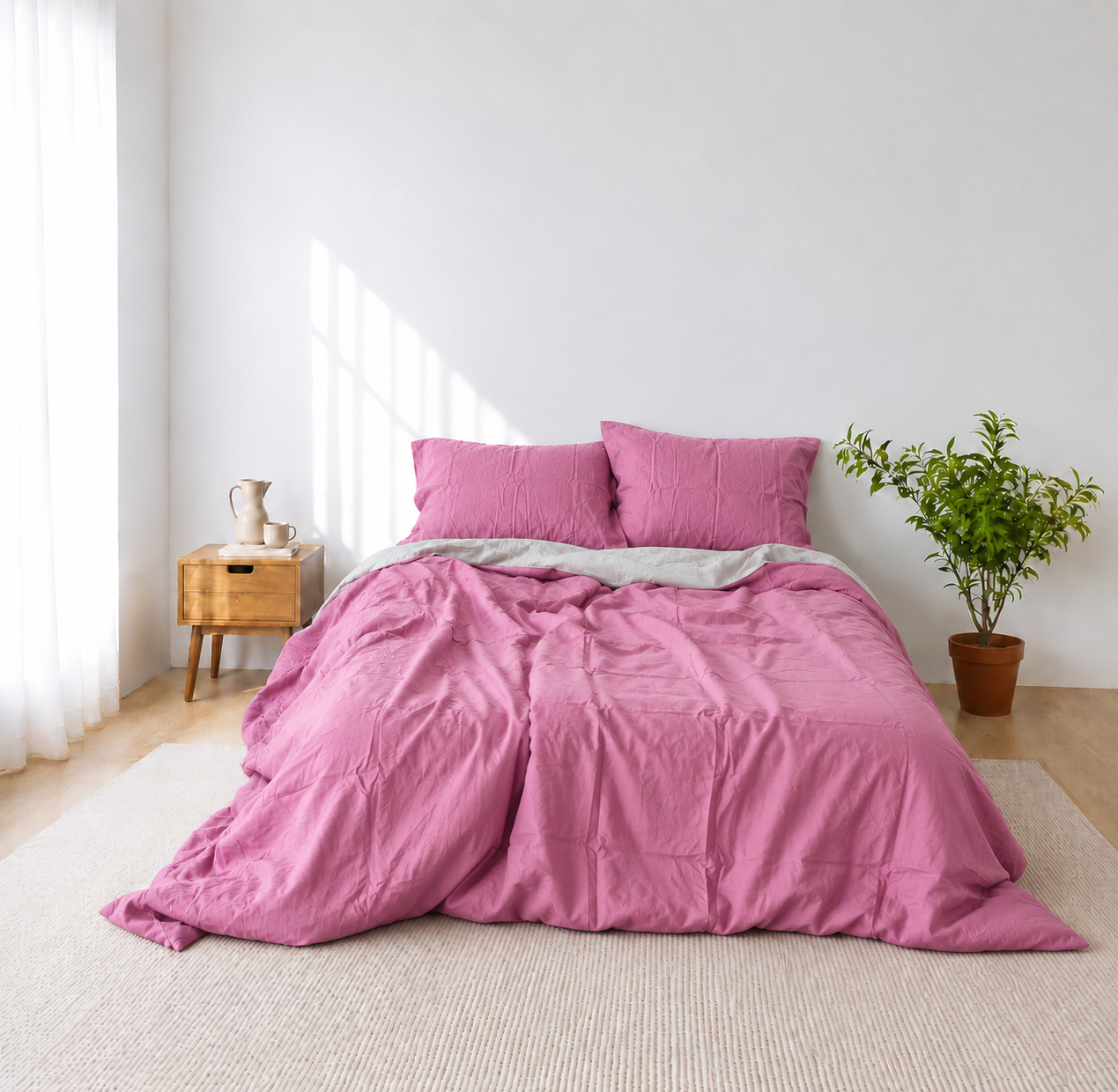 Seaweed Bamboo Linen Duvet Cover Set – 4-Piece | 45% Linen 55% Bamboo Rayon