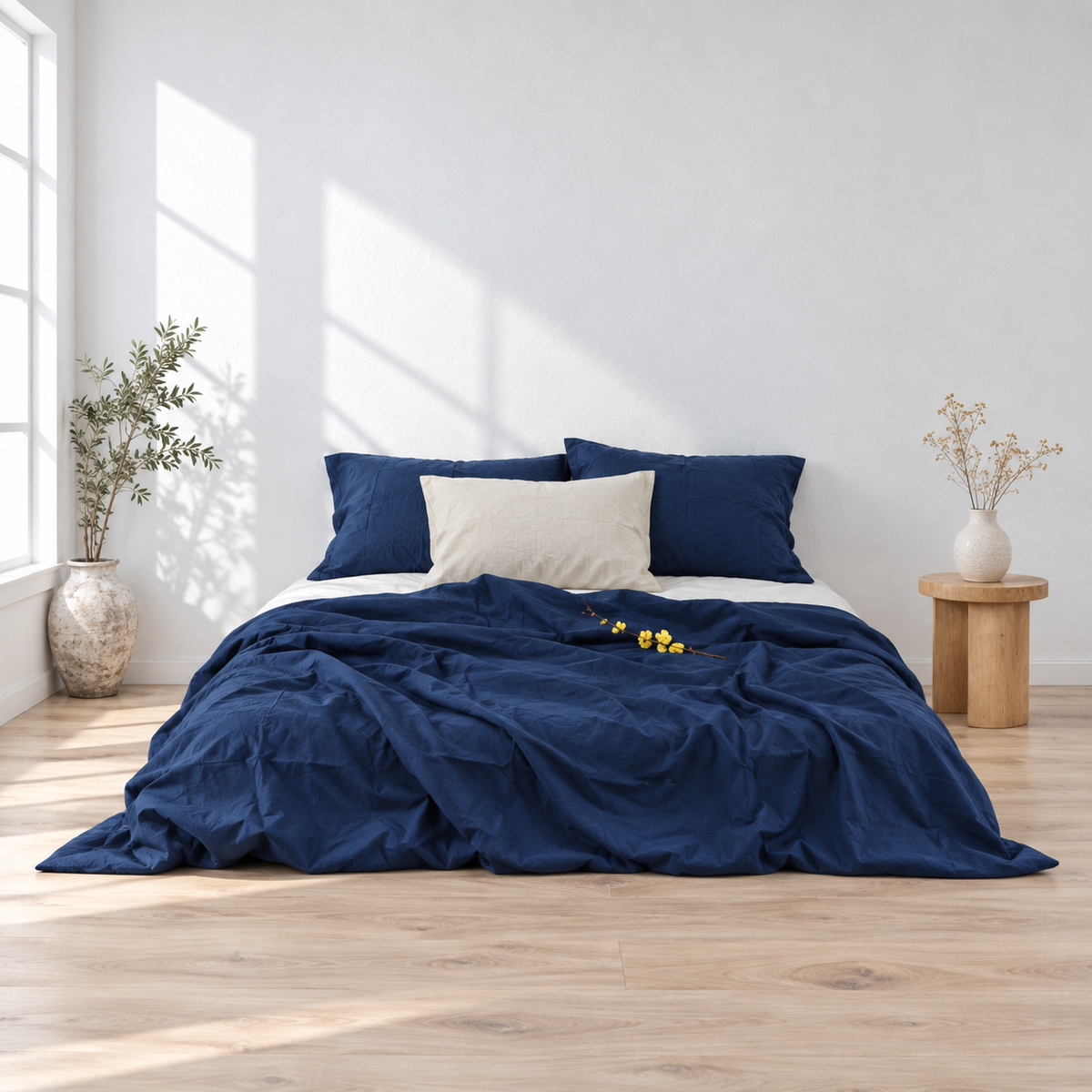 Berry Bamboo Linen Duvet Cover Set – 4-Piece | 45% Linen 55% Bamboo Rayon
